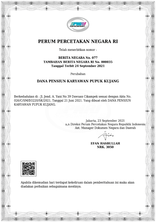 Berita Negara Republik Indonesia No. 077
